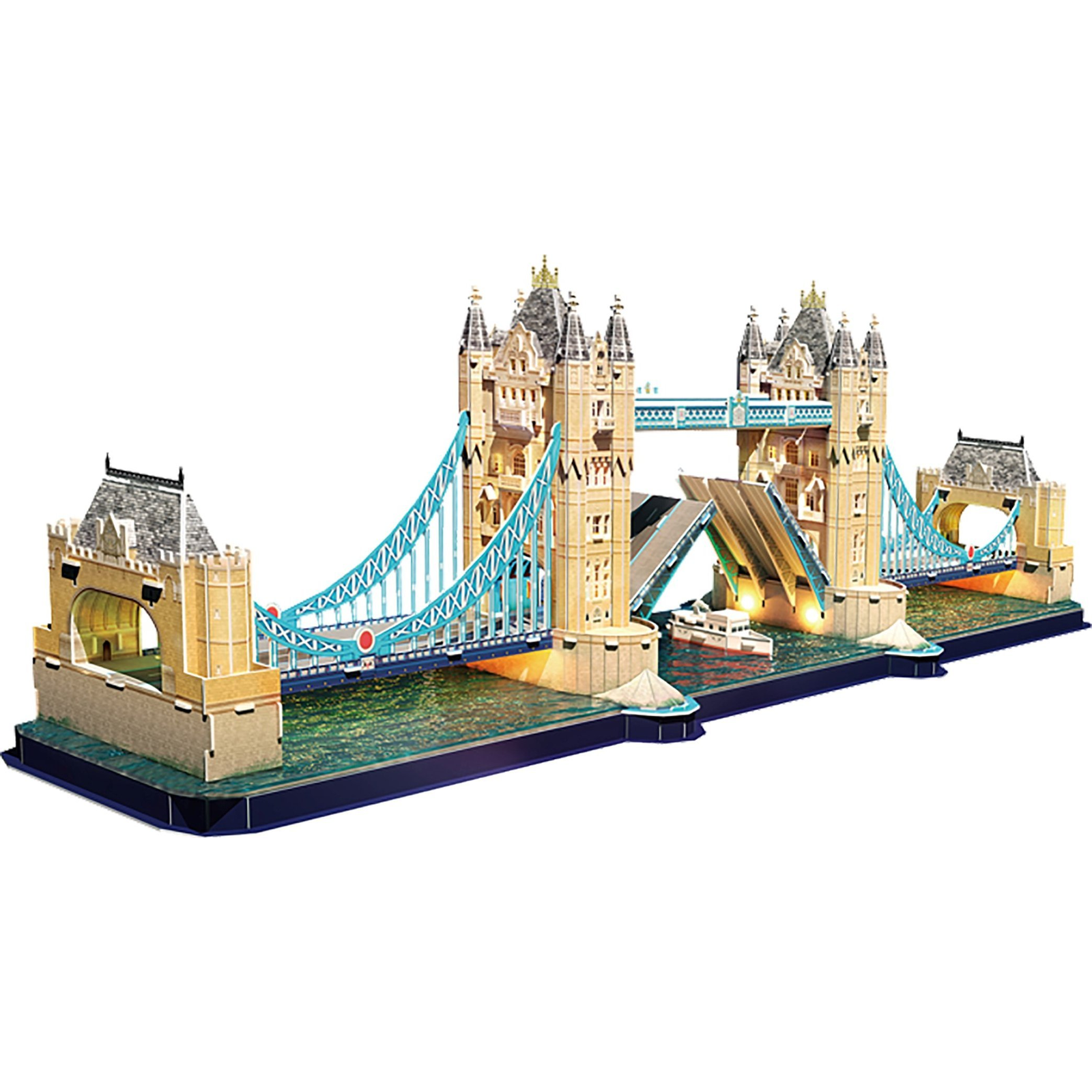 CUBICFUN 3D puzzle játék 222 darabos London Tower Bridge LED világítással (306- 20531)