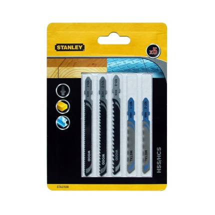 Stanley HCS/HSS dekopírfűrészlap készlet fához és fémhez, 5 részes (STA27030)