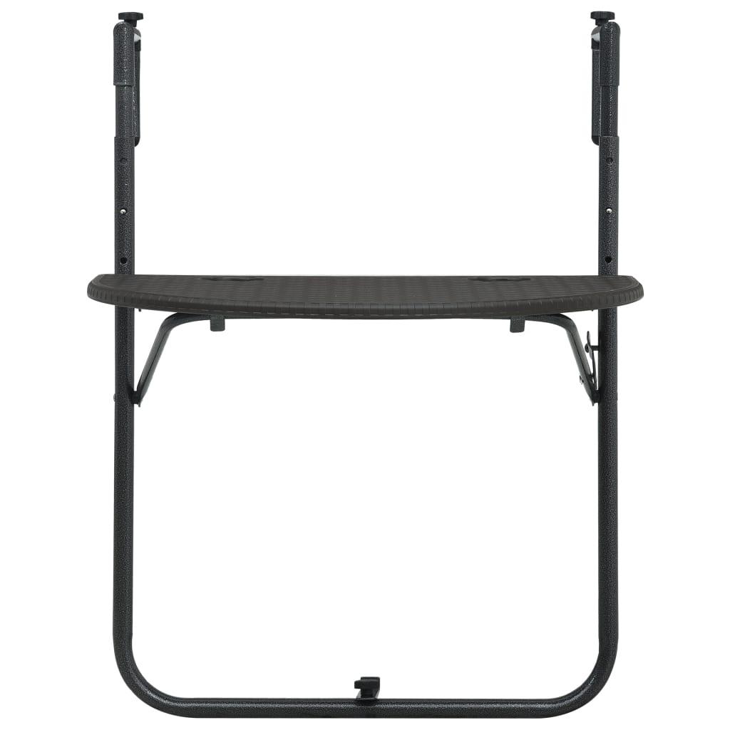 barna rattan hatású műanyag függő erkélyasztal 60x64x83,5 cm (47895)