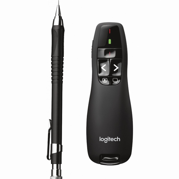 Logitech R400 τηλεχειριστήριο παρουσιάσεων RF Μαύρος (Μαύρο)