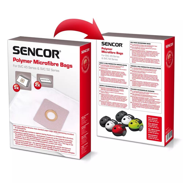 Jednorazové vrecká do vysávača Sencor SVC 45/52 5 vreciek + 2 mikrofiltre