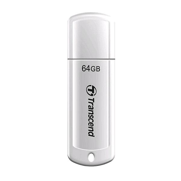 USB памет Transcend JetFlash 370, Бял, 64GB, USB 2.0