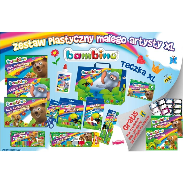 School Starter Kit - Art Set Of A Little Artist Xl: Folder, Plasticine, Crayons, Markers, Paints, Glue, Scissors, Block Majewski