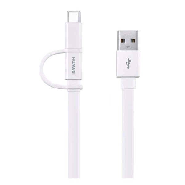 HUAWEI adatkábel és töltő (USB - microUSB, Type-C, csak töltés! 150cm) FEHÉR (AP55S_W)