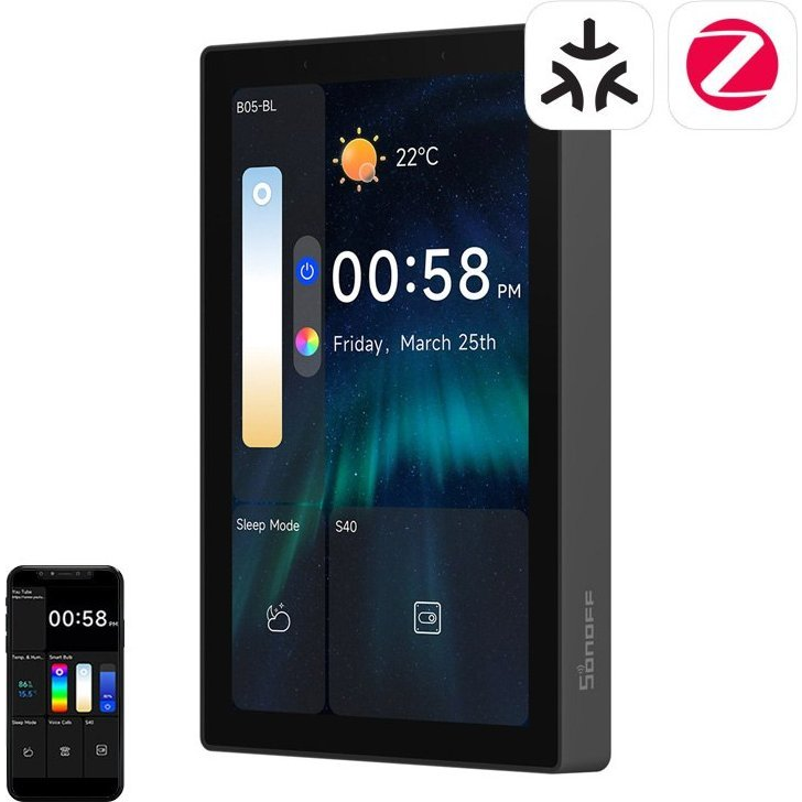 Sonoff Nspanel Pro 120, Érintőképernyős Vezérlőpanel, Zigbee És Ewelink-Remote Hub, Antracit Szürke (51326-0)