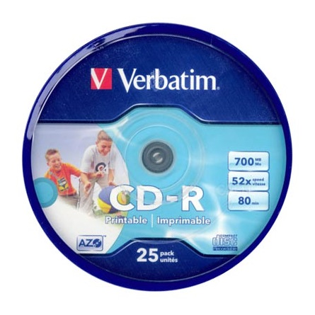 Verbatim CD-R AZO Wide Inkjet Printable 700 MB 52x 25 τεμάχια