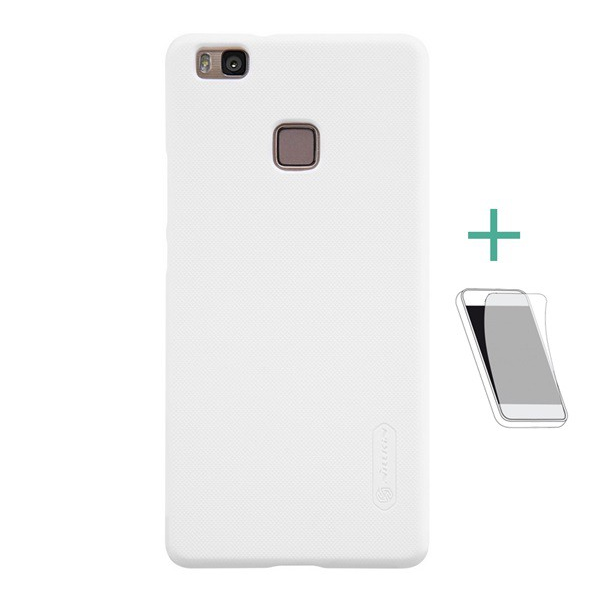 NILLKIN SUPER FROSTED műanyag telefonvédő (gumírozott, érdes felület + képernyővédő fólia) FEHÉR [Huawei P9 Lite]