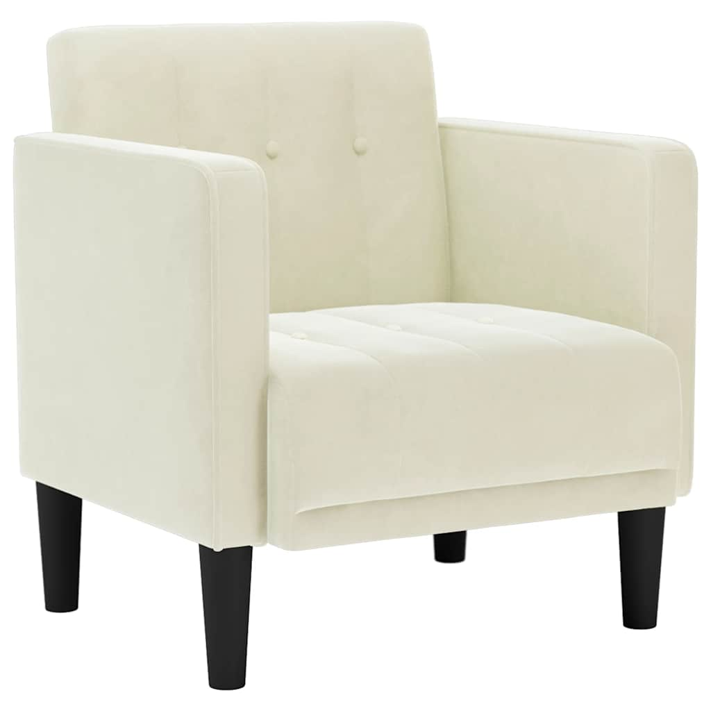 krém bársony kanapészék karfás szék 53 cm (4100559)