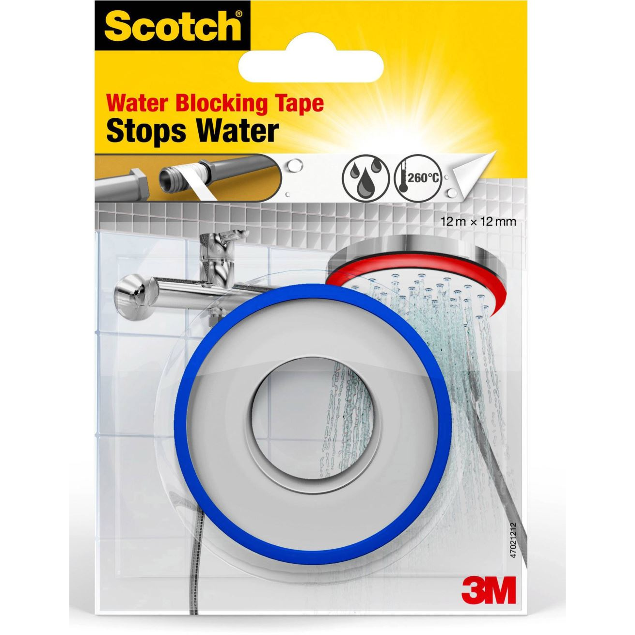 3M 47021212 tömítőszalag, fehér, 12 m x 12 mm (47021212)