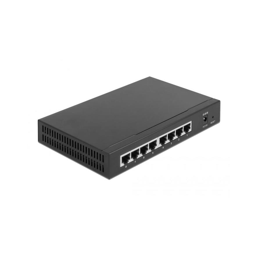 Delock 87782 8 port 2,5Gbps Gigabit Ethernet asztali switch