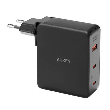 Aukey PA-B7O USB-A + 2xUSB-C 140W GaN hálózati töltő (PA-B7O Black)