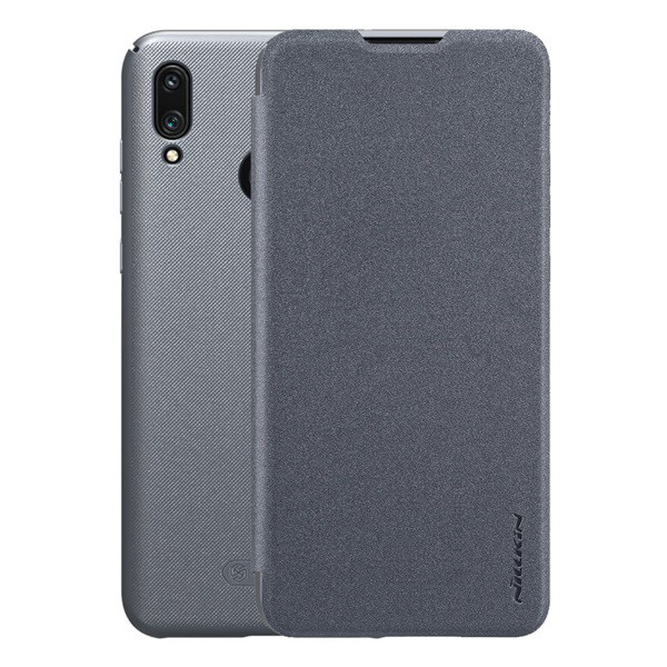 NILLKIN SPARKLE műanyag telefonvédő (mikroszálas bőr hatású FLIP, oldalra nyíló) FEKETE [Huawei Y7 2019 (Y7 Prime 2019)] (5996457870165)