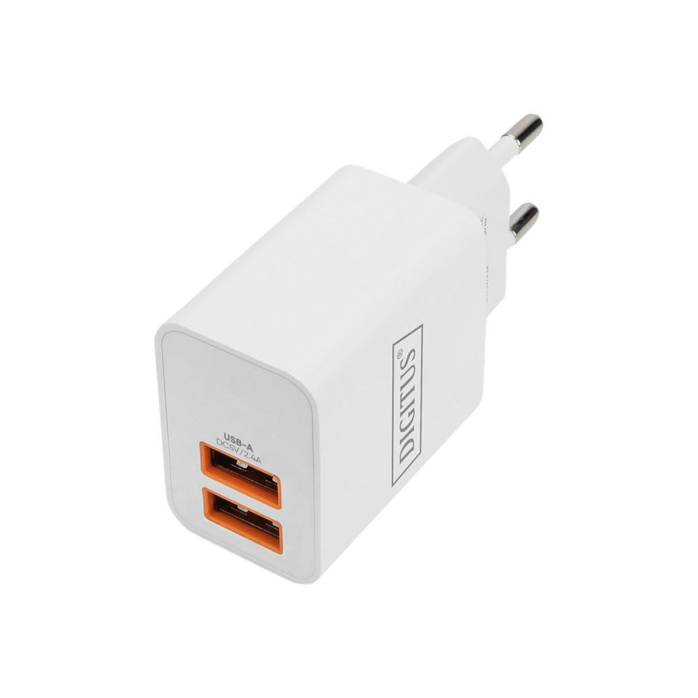 Digitus DA-10061 2x USB-A Hálózati töltő - Fehér (15.5W) (DA-10061)