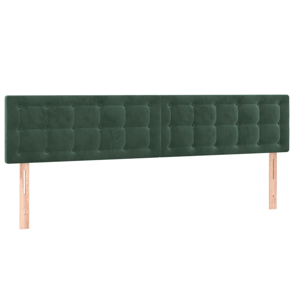 2 db sötétzöld bársony fejtámla 80 x 5 x 78/88 cm (346493)
