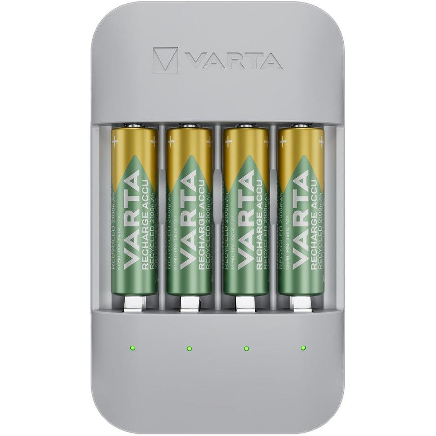 Varta Eco Charger Pro Recycled 4x AA/AAA NiMH Akkumulátor töltő + 4db elem (4x AA - 2100mAh) (57683101121)