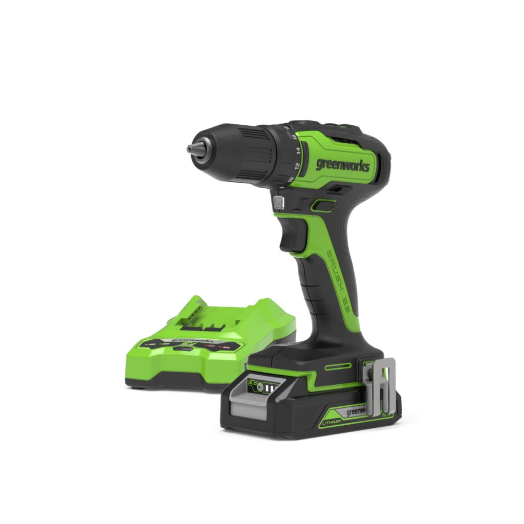 Greenworks GD24DD35K2 akkumulátoros csavarbehajtó készlet 24v 1x2ah akku 2ah töltő (3704007UA-GW) (3704007UA-GW)