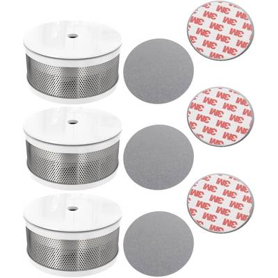 Cordes Haussicherheit Füstjelző 3 részes készlet 10 éves elemélettartammal Elemekről üzemeltetett (O x Ma) 70 mm x 35 mm (Aktionsset7)