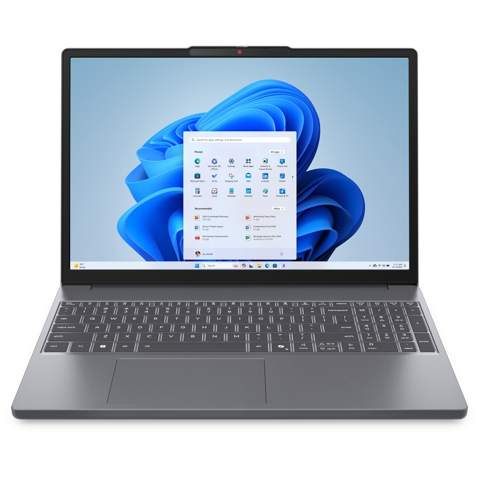 Lenovo IdeaPad Slim 3 15AHP10 AMD Ryzen™ 7 8840HS Laptop 38,9 cm (15.3") WUXGA 16 GB DDR5-SDRAM 1 TB SSD Wi-Fi 6 (802.11ax) Angol Szürke (83KA003YRM)