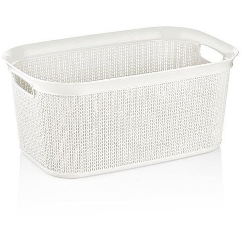 LAUNDRY BASKET 38L KNIT M-080 WHITE