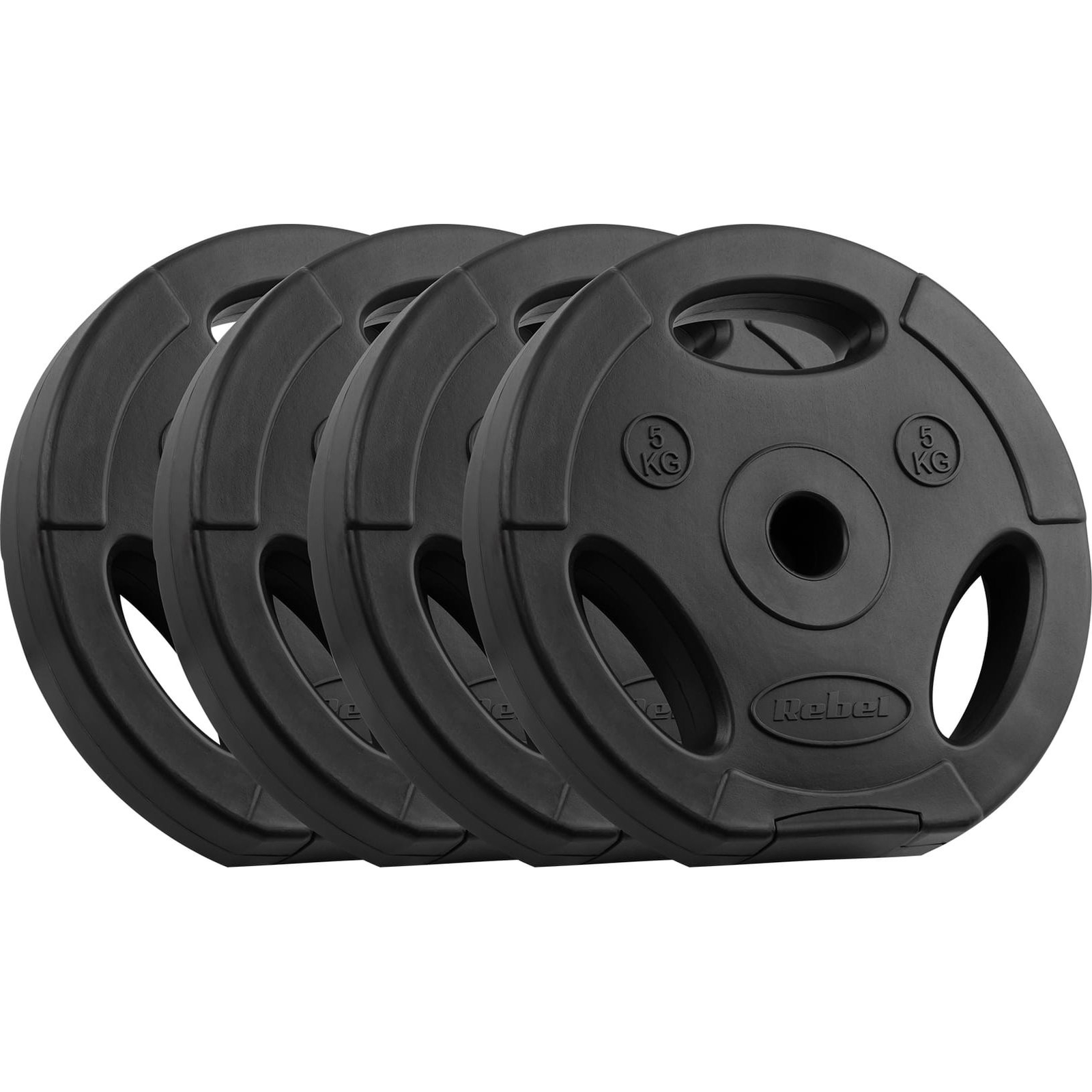 Bitumenes Súlyok Készlet 4X5 kg, 31 mm Lyuk, Lemez Fogantyúkkal, Rebel Active (RBA-2122)