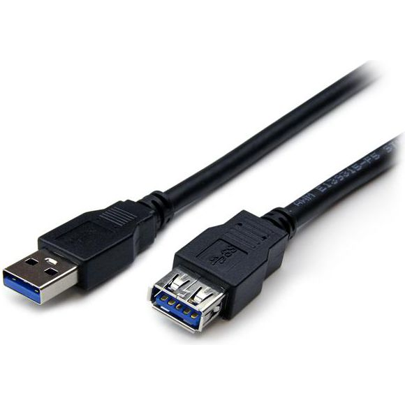 StarTech.com USB3SEXT2MBK USB-kabel USB 3.2 Gen 1 (3.1 Gen 1) USB A 5 Gbit/s Zwart
