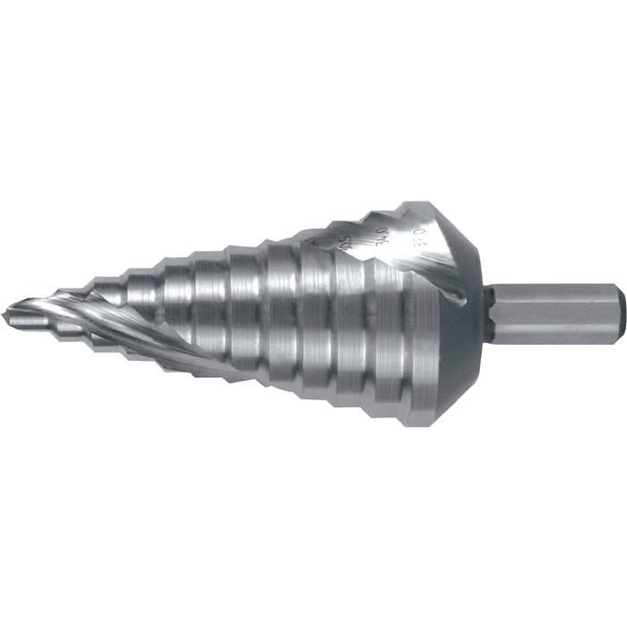 RUKO 101060E HSS fokozatfúró 6 - 37 mm, teljes hossz 100 mm, 3 oldalú szár (101060E)