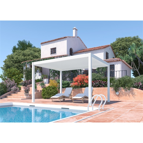 Iris MP-103WH bioklimatikus, elektromos mozgatású, LED világítású, fehér 3x4 m pergola (MP-103WH)