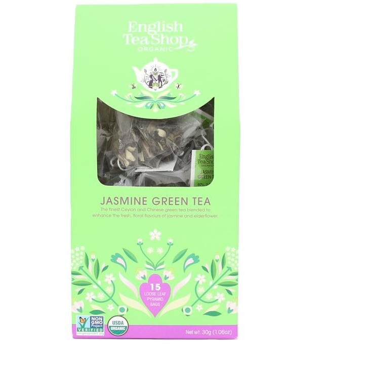 English Tea Shop Papír katedrális Zöld tea jázminnal, 15 piramis (59530)