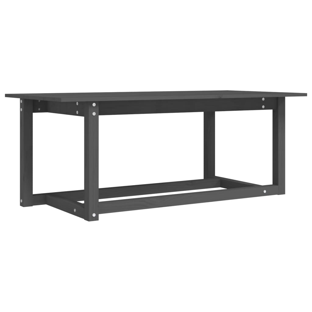 szürke tömör fenyőfa dohányzóasztal 110 x 55 x 45 cm (822169)