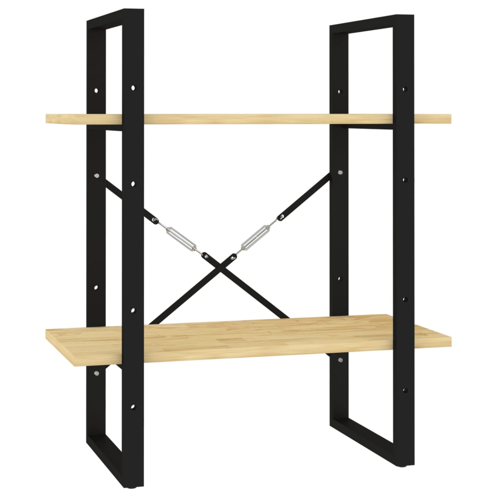 kétszintes tömör fenyőfa könyvszekrény 60 x 30 x 70 cm (806432)