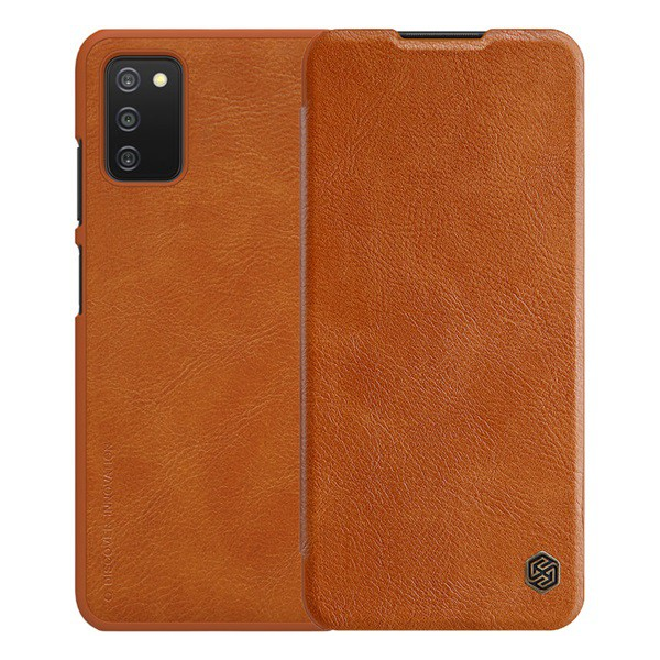 Samsung Galaxy A03S (Sm-A037F) Nillkin Qin Tok Standing, Leather Effect (Flip, Side Opening, Bank Card Holder) Кафяв