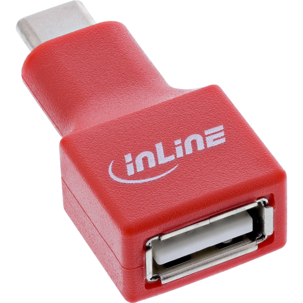 InLine 31651 cambiador de género para cable USB-C USB-A Rojo
