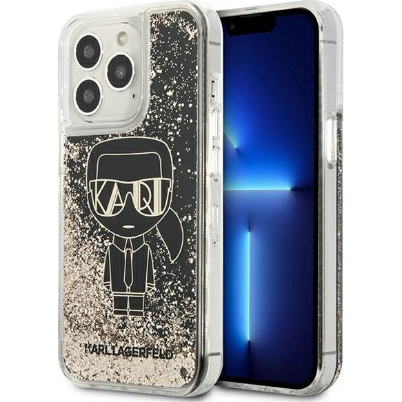 Karl Lagerfeld Liquid Glitter Gatsby hátlap tok Apple iPhone 13 Pro Max, fekete (KLD917BLK)