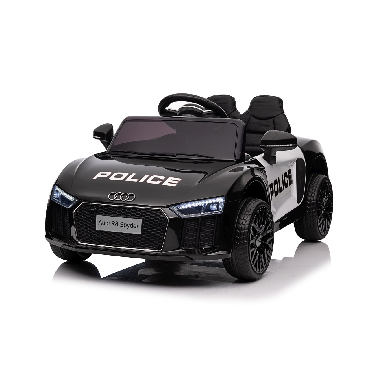 Ramiz Audi R8 Police Elektromos autó - Fekete/Fehér (PA.HL1818.POL)