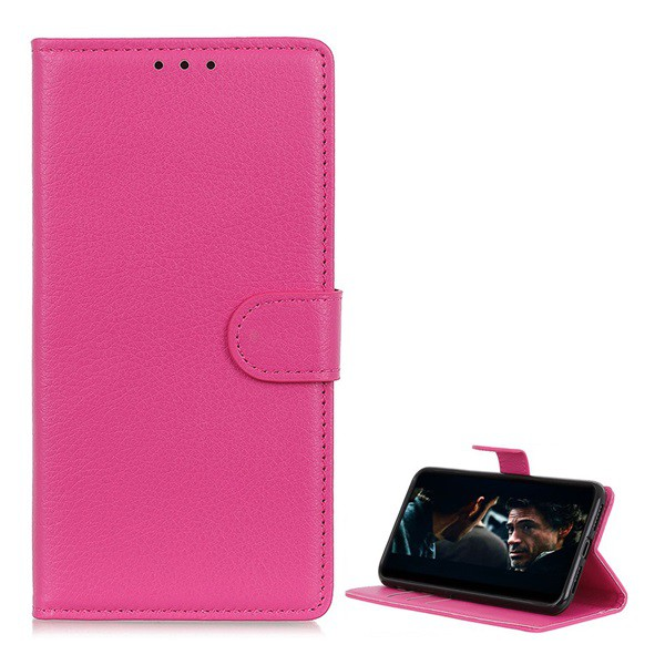 Tok álló, bőr hatású (FLIP, oldalra nyíló, asztali tartó funkció, prémium) RÓZSASZÍN [Huawei P Smart (2020)] (5996457993192)