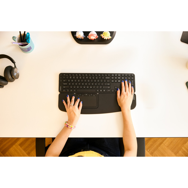 Contour Design Balance tastatur Kontor RF trådløs + Bluetooth QWERTZ Tysk Sort