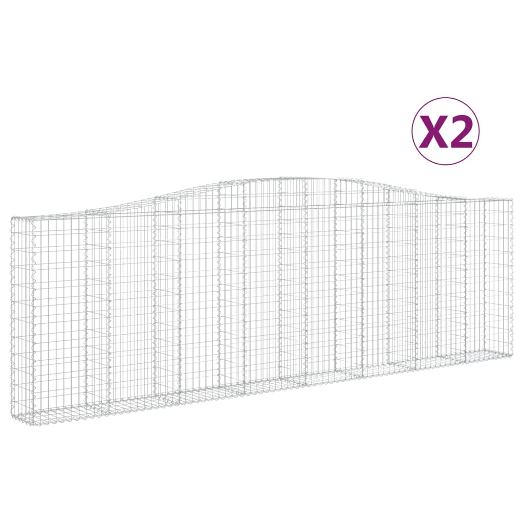 2 db íves horganyzott vas gabion kosár 400x30x120/140 cm (3145839)