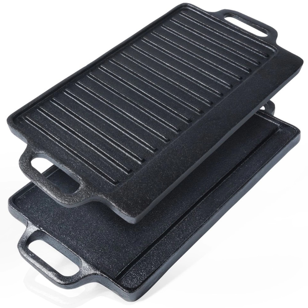 Kétoldalas Öntöttvas Grill-lap 40 x 20,5 cm