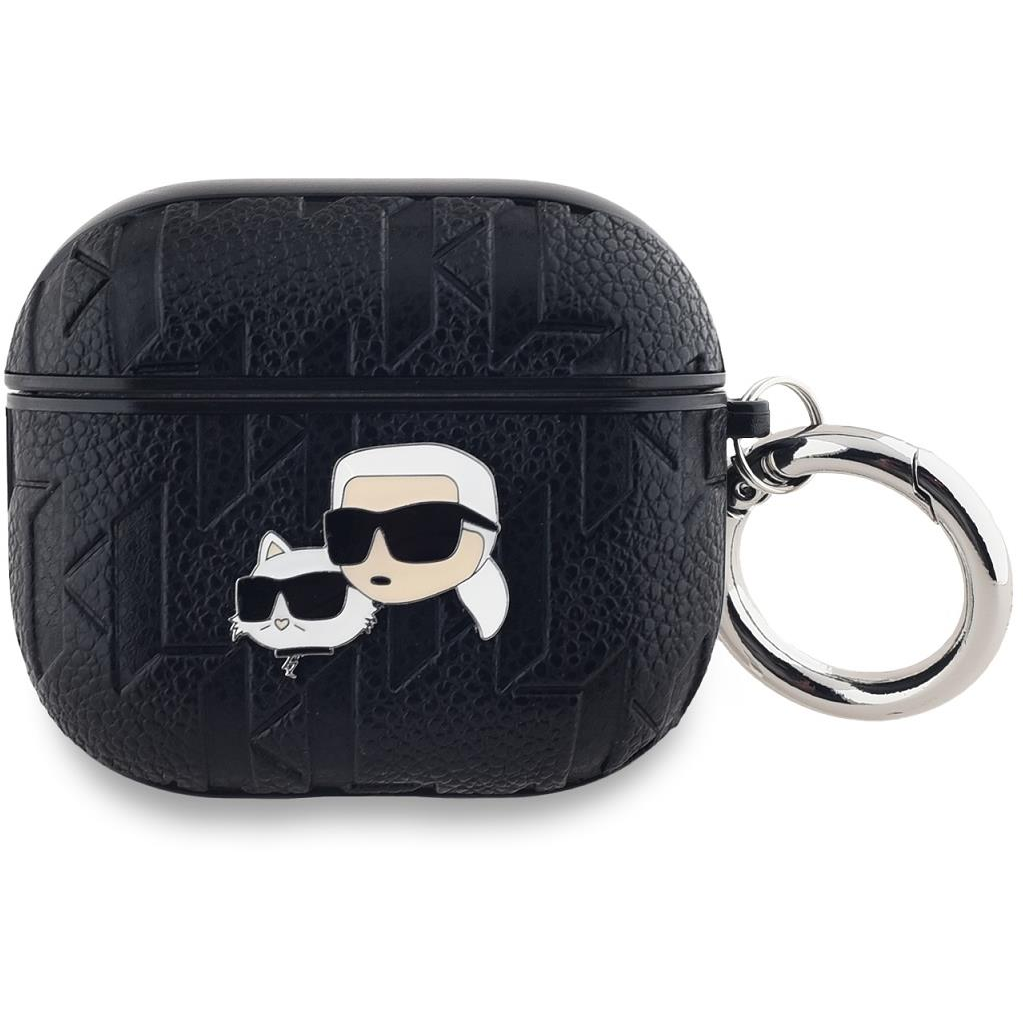 Karl Lagerfeld Embossed Karl and Choupette Heads AirPods 3 fekete PU tok (KLA3PGKCPK)