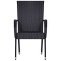 Set mobilier de grădină, 3 piese, negru