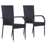Set mobilier de grădină, 3 piese, negru