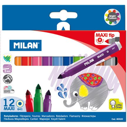 Milan 641 Maxi 12db-os vegyes színű filctoll készlet (80020 MILAN)