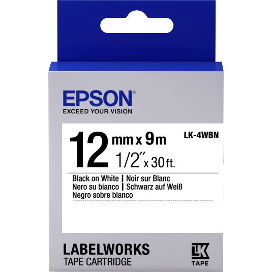 Epson Label Cartridge Standard Black/White 12mm (9m) ταινία κατασκευής ετικετών Μαύρο σε λευκό(άσπρο)