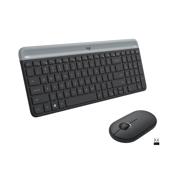 Logitech MK470 tastatur Mus inkluderet Universel RF trådløst QWERTY US International Grafit