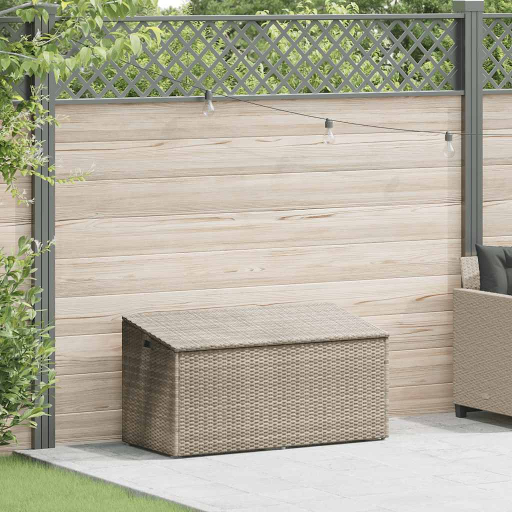 világosszürke polyrattan kerti tárolóláda 110x50x58 cm (4104073)
