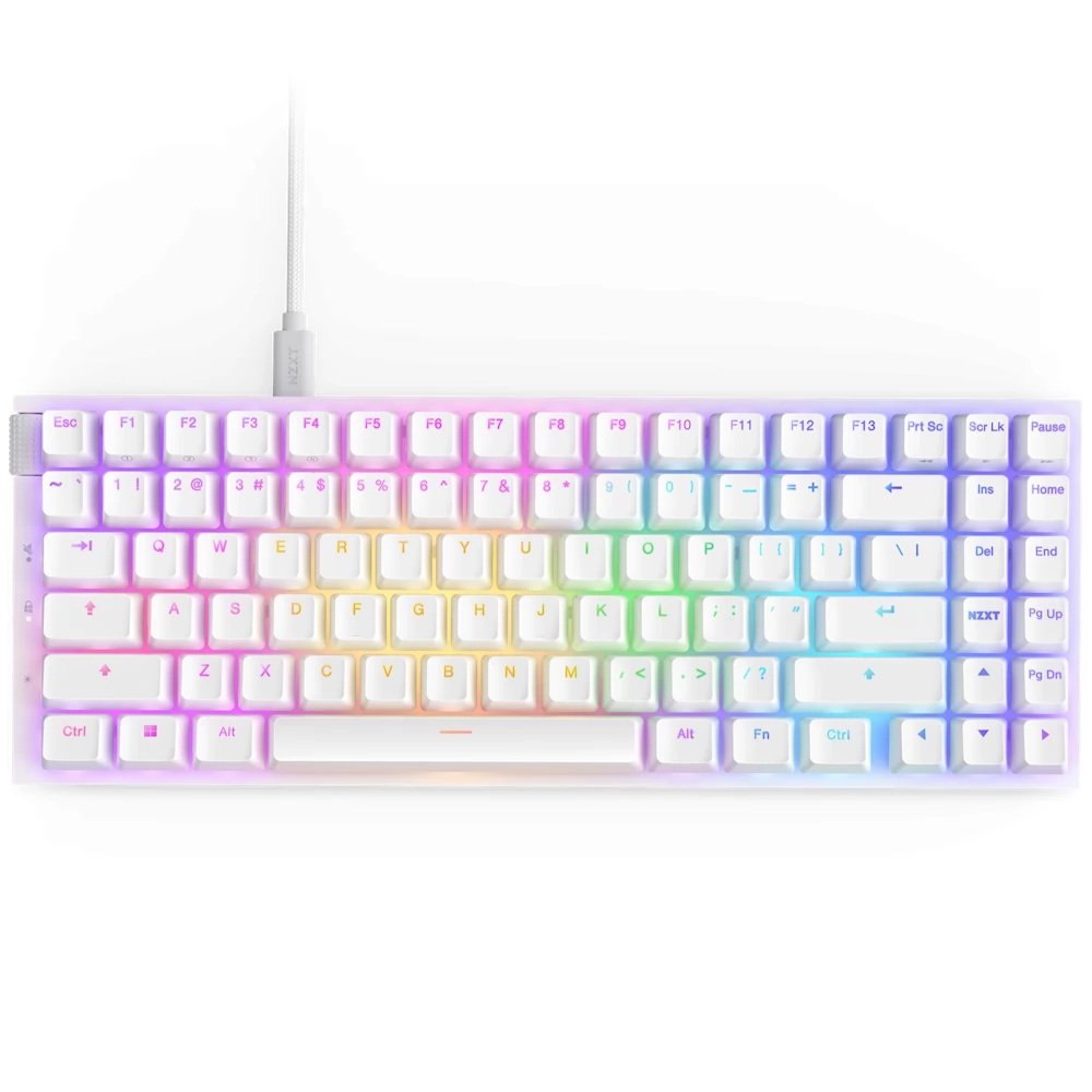 NZXT Function 2 MiniTKL (Optical Switch) Vezetékes Gaming Billentyűzet ENG - Fehér (KB-002NW-UK)