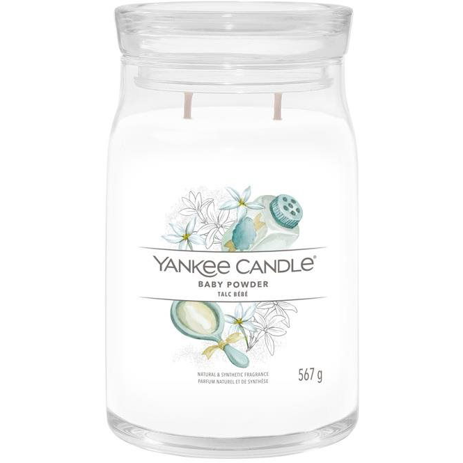 YANKEE CANDLE Signature üveg 2 kanóc Baby Powder 567 g (5038581124919)