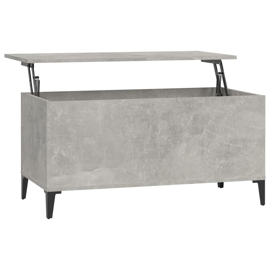 betonszürke szerelt fa dohányzóasztal 90x44,5x45 cm (819592)