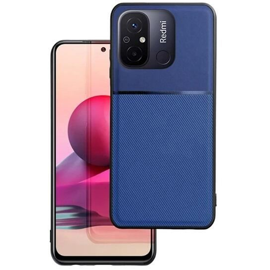 Gigapack Xiaomi Redmi 12C mágneses, bőr hatású, csíkos mintás tok sötétkék (GP-139013) (GP-139013)