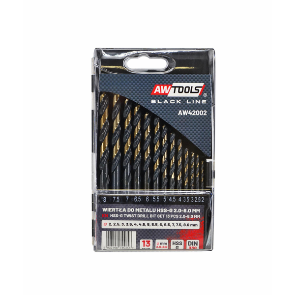 AW DRILL METAL HSS M2 SET 13pcs/2-8mm/ PREMIUM